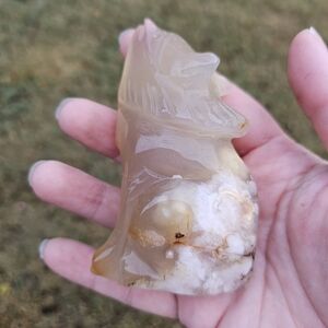 flower agate wolf 3.3 in